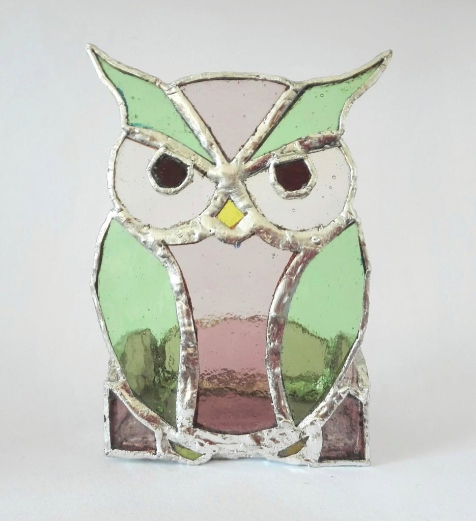 gufo larosagata glassart